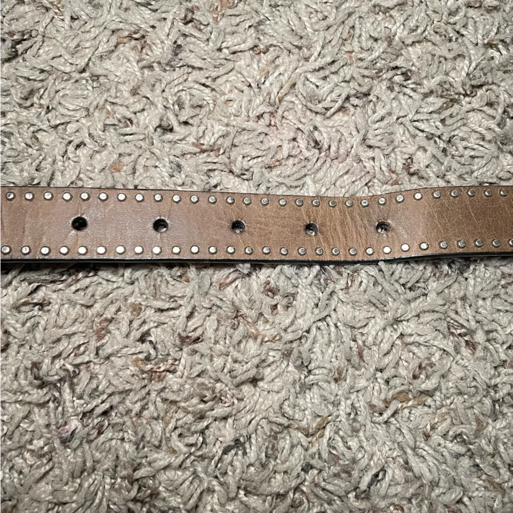 Nocano Kids Genuine Brown Leather Belt‎ Studs & Rhinestones Sz 22 Western Belt
